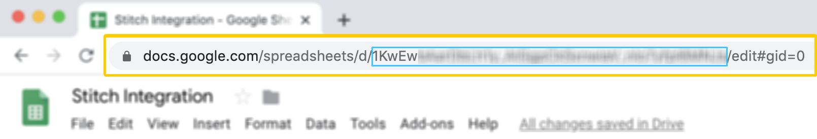 Google Sheets URL containing the Spreadsheet ID.